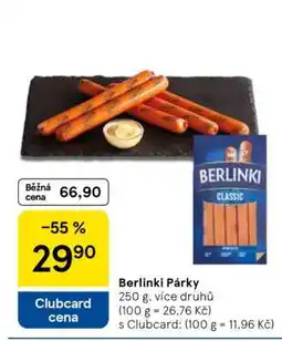 Tesco Berlínki Párky nabídka