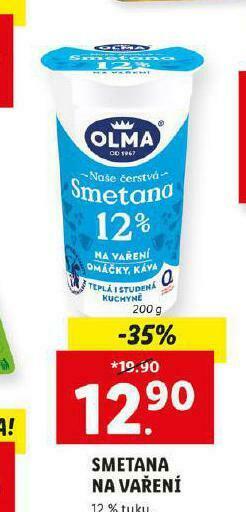 Lidl Olma smetana na vaření nabídka