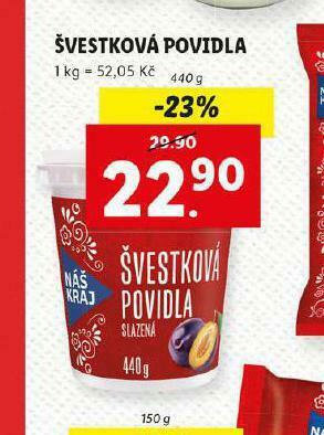 Lidl Švestková povidla nabídka