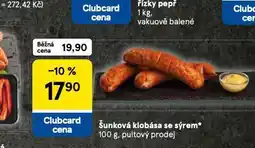 Tesco Šunková klobása se sýrem nabídka