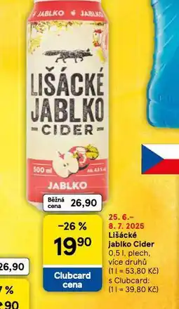Tesco Lišácké jablko cider nabídka