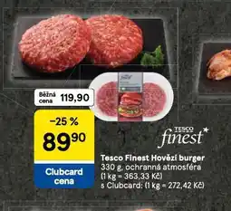 Tesco Hovězí burger nabídka
