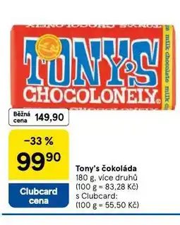 Tesco Tony´s čokoláda nabídka