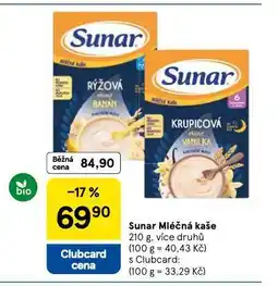 Tesco Sunar mléčná kaše nabídka