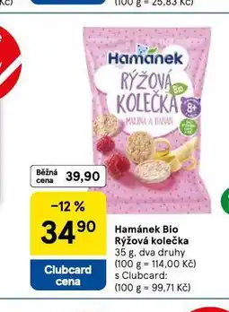 Tesco Hamánek bio rýžová kolečka nabídka