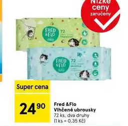 Tesco Fred & flo dětské vlhčené ubrousky nabídka
