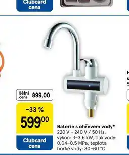 Tesco Baterie s ohřevem vody nabídka