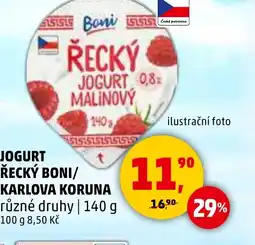Penny Market JOGURT ŘECKÝ BONI/ KARLOVA KORUNA nabídka