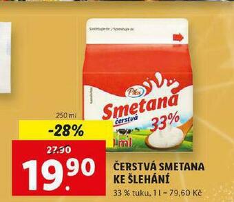Lidl Čerstvá smetana ke šlehání nabídka