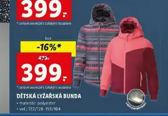 Lidl Dětská lažařská bunda nabídka