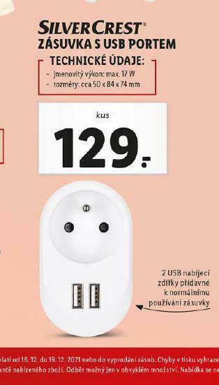 Lidl Zásuvka s usb portem nabídka