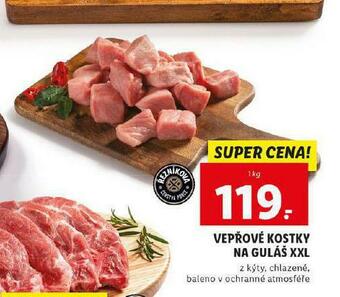 Lidl Vepřové kostky na guláš xxl nabídka