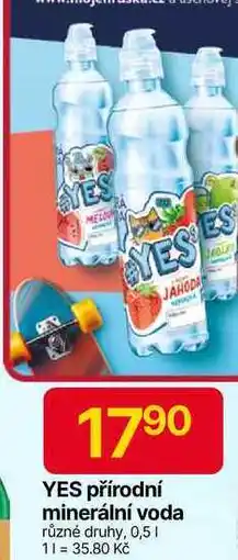 Hruška YES přírodní minerální voda různé druhy, 0,5l nabídka