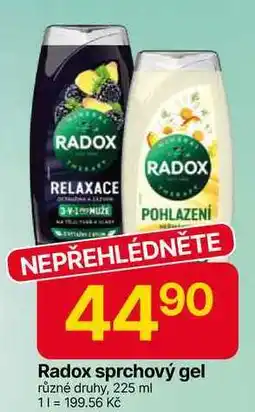 Hruška Radox sprchový gel různé druhy, 225 ml nabídka
