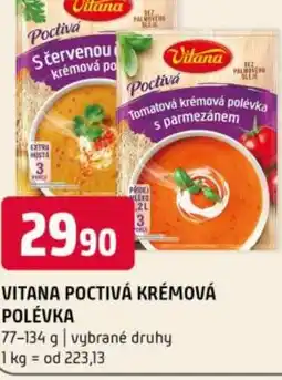 Terno Vitana poctivá krémová polévka nabídka