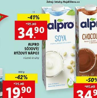 Lidl Alpro sójový nápoj nabídka