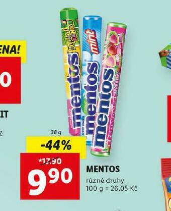 Lidl Mentos nabídka