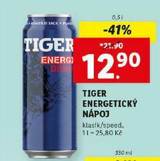 Lidl Tiger energetický nápoj nabídka