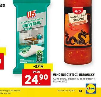 Lidl W5 vlhčené čistící ubrousky nabídka