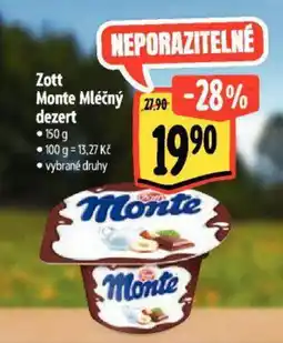 Albert Zott Monte Mléčný dezert nabídka