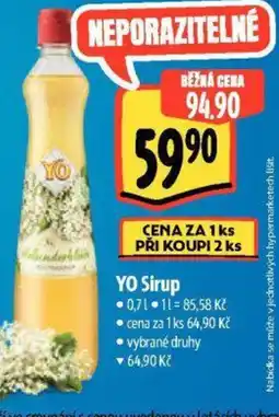 Albert YO Sirup nabídka
