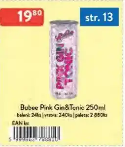 Qanto Bubee Pink Gin &Tonic nabídka