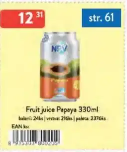 Qanto Fruit juice Papaya nabídka