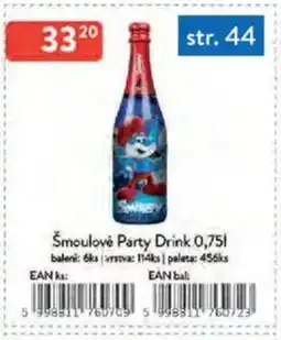 Qanto Šmoulové Party Drink nabídka