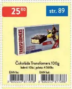 Qanto Čokoláda Transfomers nabídka