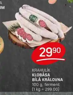 Flop KLOBÁSA BÍLÁ KRÁLOVNA 100 g, ferment nabídka