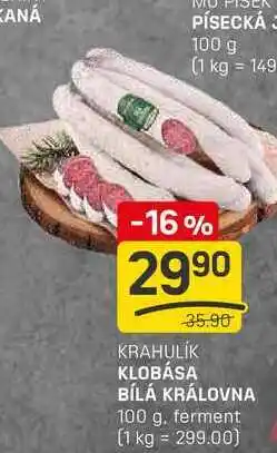 Flop KLOBÁSA BÍLÁ KRÁLOVNA 100 g nabídka