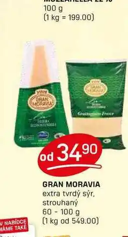 Flop GRAN MORAVIA extra tvrdý sýr, strouhaný 60-100 g nabídka