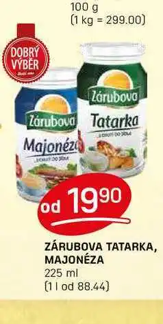 Flop ZÁRUBOVA TATARKA, MAJONÉZA 225 ml nabídka