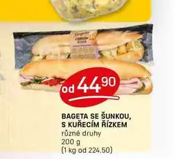 Flop BAGETA SE ŠUNKOU, S KUŘECÍM ŘÍZKEM různé druhy 200 g nabídka