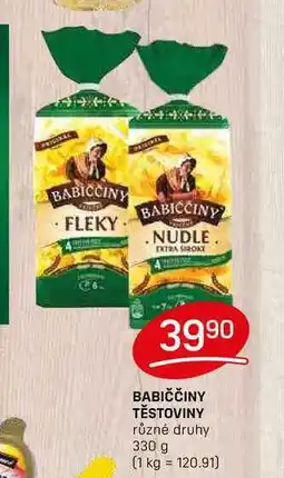 Flop BABIČČINY TĚSTOVINY různé druhy 330 g nabídka