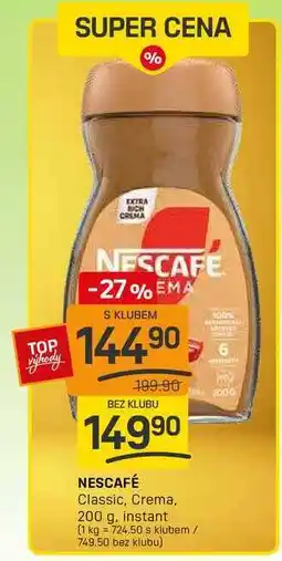 Flop NESCAFÉ Classic, Crema, 200 g, instant nabídka
