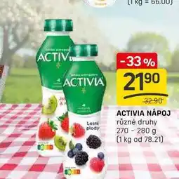 Flop ACTIVIA NÁPOJ různé druhy 270 - 280 g nabídka
