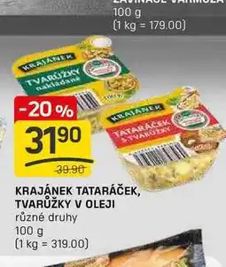 Flop KRAJÁNEK TATARÁČEK, TVARŮŽKY V OLEJI různé druhy 100 g nabídka