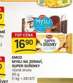 Flop EMCO MYSLI NA ZDRAVÍ, SUPER SUŠENKY různé druhy 60 g nabídka