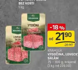 Flop VYSOČINA, LOVECK SALÁM 75 - 100 g, krájené nabídka