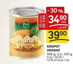 Flop KOMPOT ANANAS 565 g. p.p. 340 g nabídka