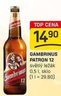 Flop GAMBRINUS PATRON 12 světlý ležák 0,5l nabídka