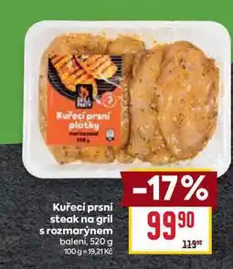Billa Kuřecí prsní steak na gril s rozmarýnem balení, 520 g nabídka