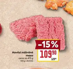 Billa Hovězí mělněné maso cena za 475 g nabídka