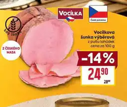 Billa Vocilkova šunka výběrová z pultu lahůdek cena za 100 g nabídka