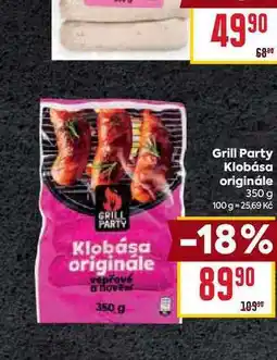 Billa Grill Party Klobása originále 350 g nabídka
