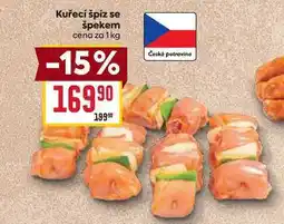 Billa Kuřecí špíz se špekem cena za 1kg nabídka