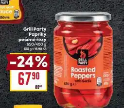 Billa Grill Party Papriky pečené řezy 650/400 g nabídka