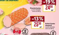 Billa Kuřecí šunka zauzená z pultu lahůdek cena za 100 g nabídka