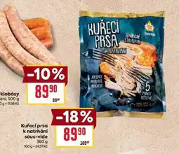 Billa Kuřecí prsa k natrhání sous-vide 360 g nabídka